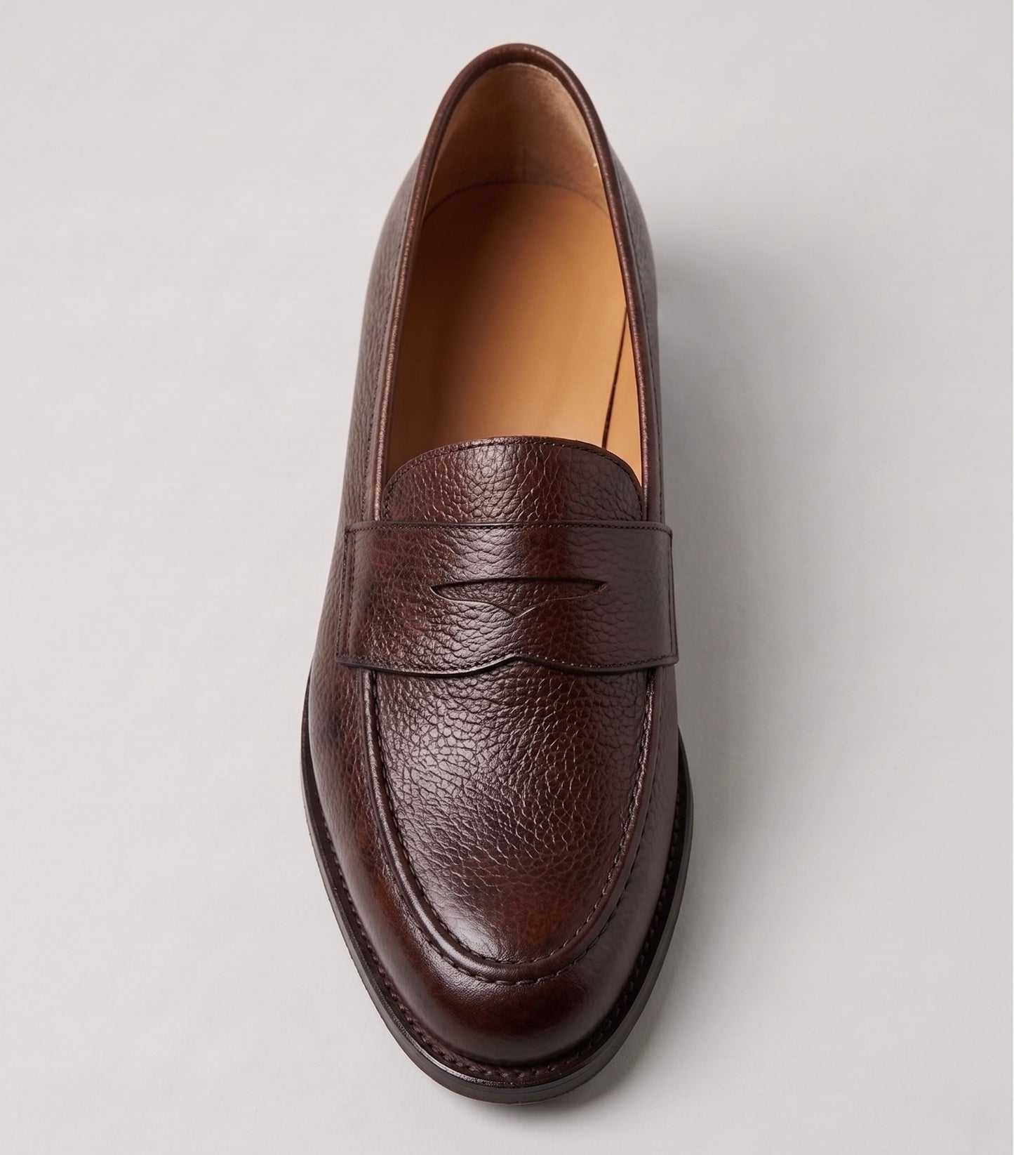 Aurelio Men's Dark Brown Pebble Grain Penny Loafer