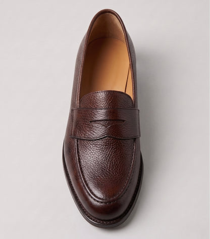 Aurelio Men's Dark Brown Pebble Grain Penny Loafer